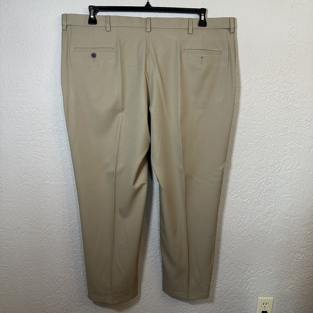Bundle 2 Men's Haggar Cool 18 Pro Classic Fit Chino Pants 44x30 Khaki Black Golf - Picture 7 of 15